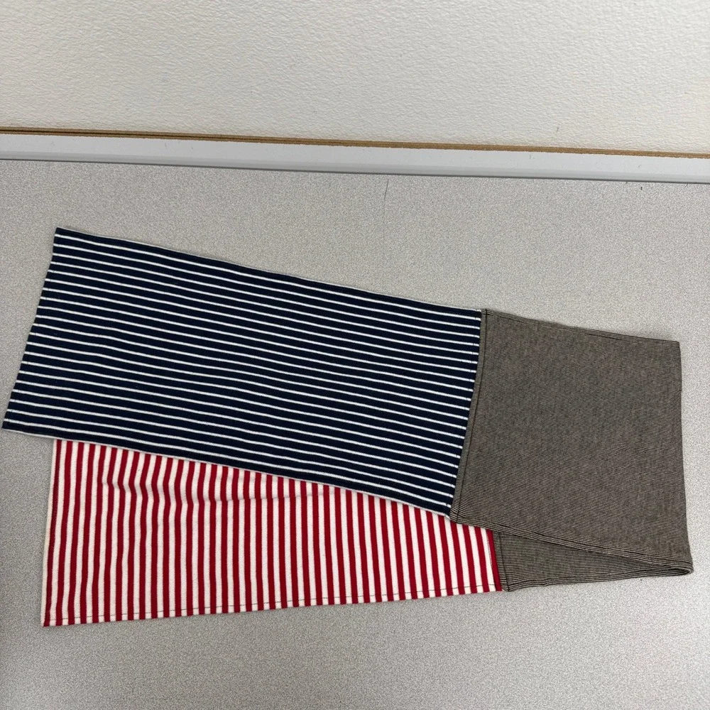 Design House Stockholm Scarf Unisex OS Multicolor Striped Ribbed Knit Colorblock